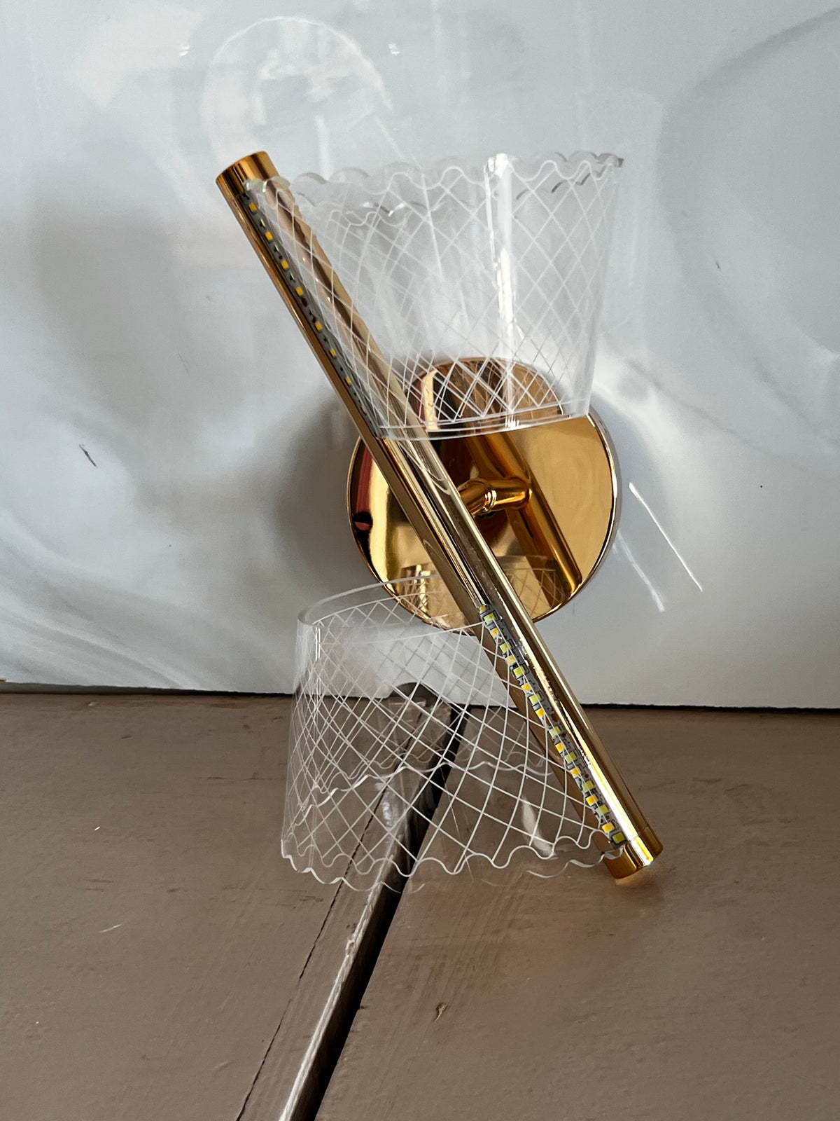 Lampe Mural Double Doré