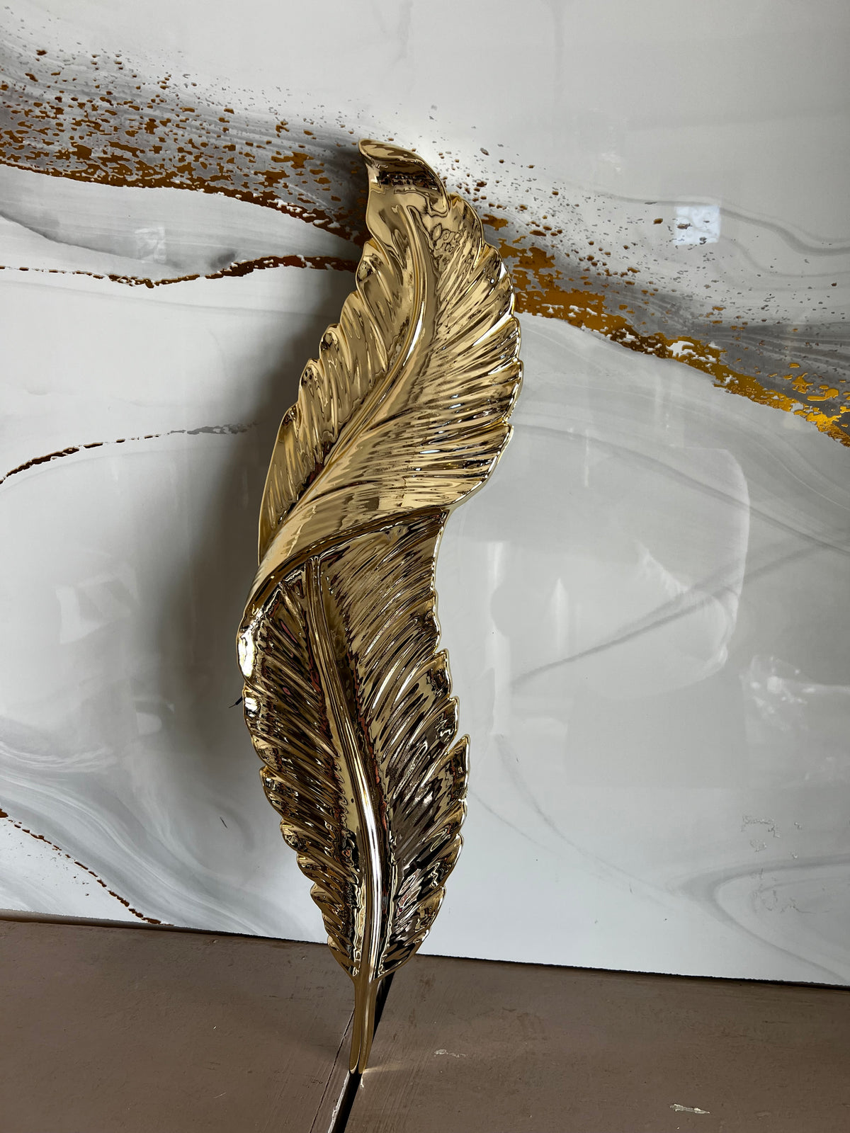 Lampe Mural Plume Doré